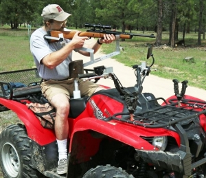 Example of using the rifle rest on 4 wheeler